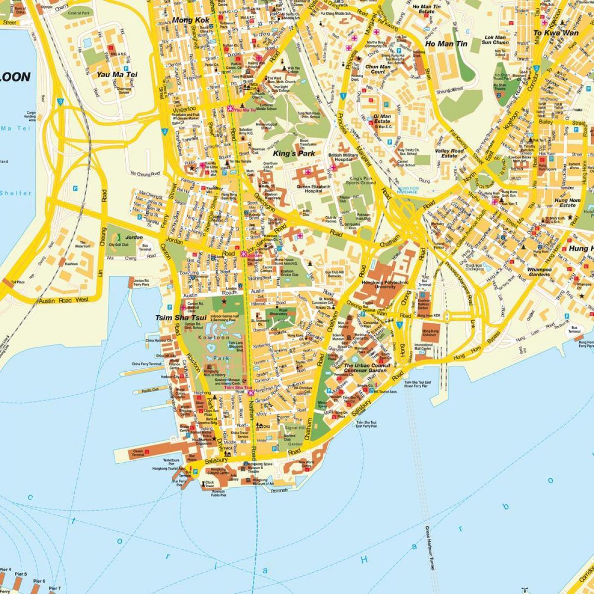 지도의 카오룽 홍콩