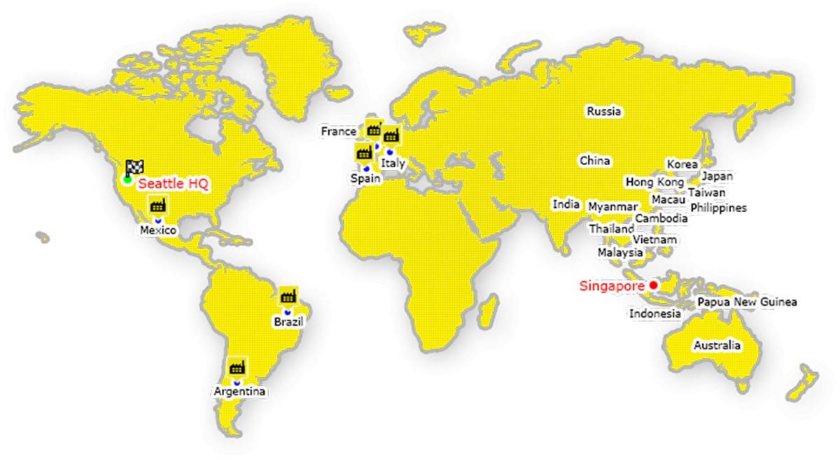 홍콩에서 세계 지도