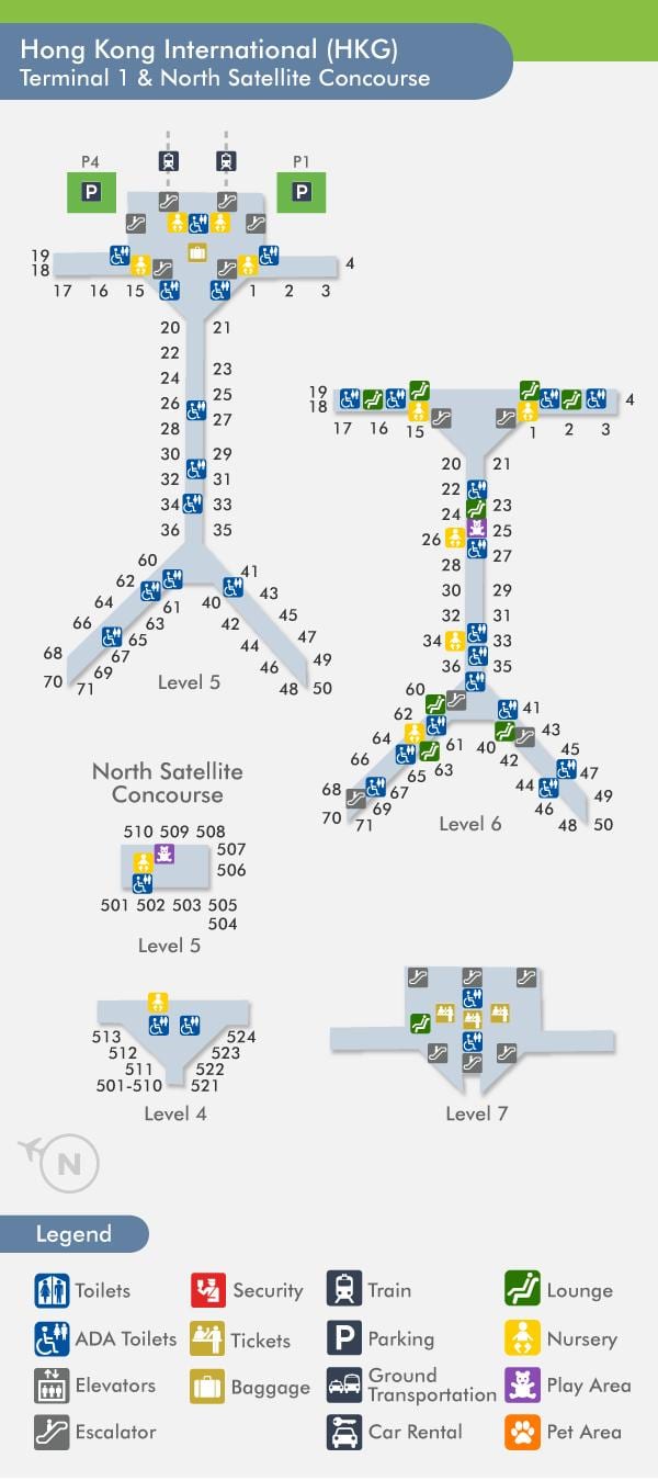 홍콩 공항 지도 터미널 1
