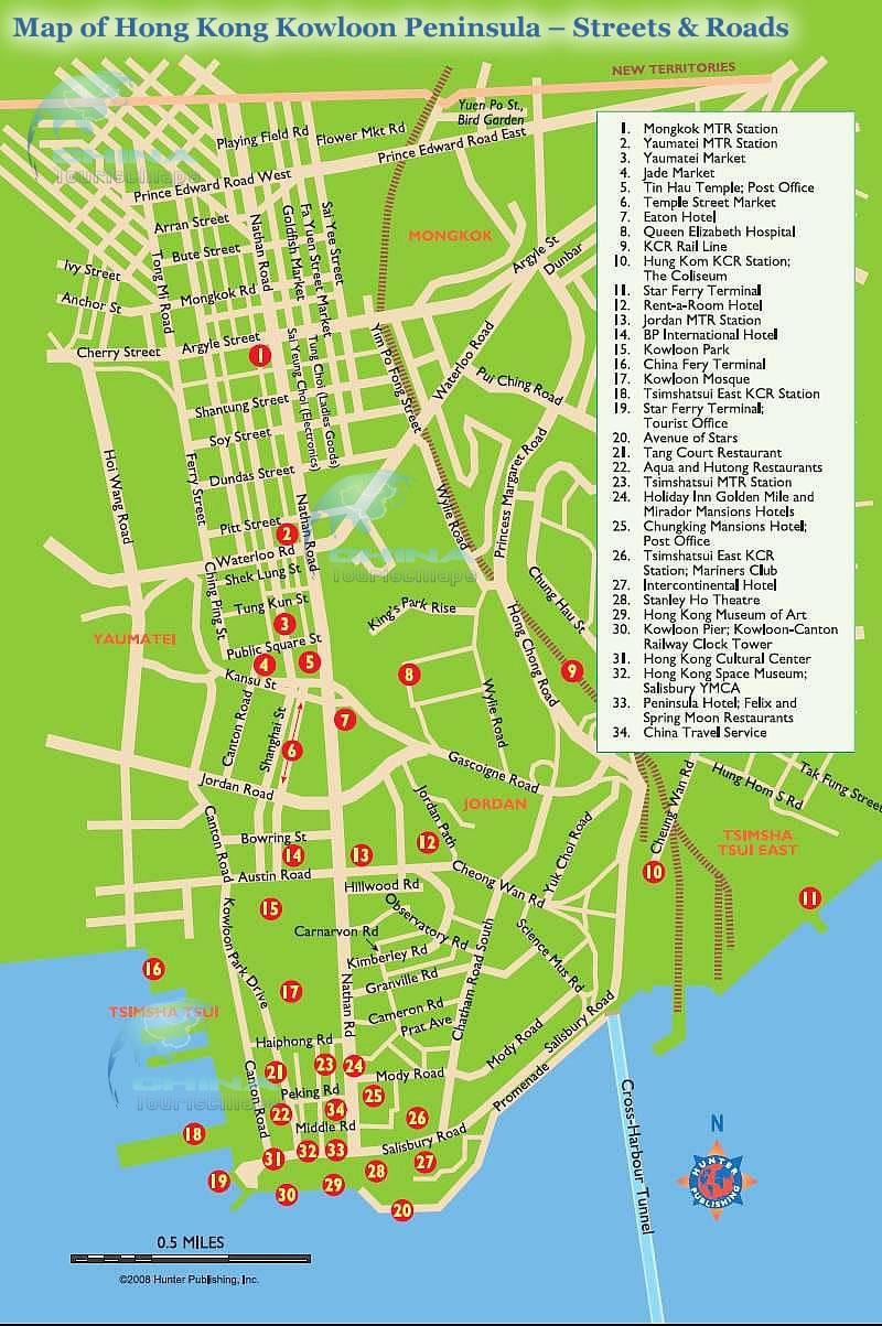 지도 Nathan road 홍콩