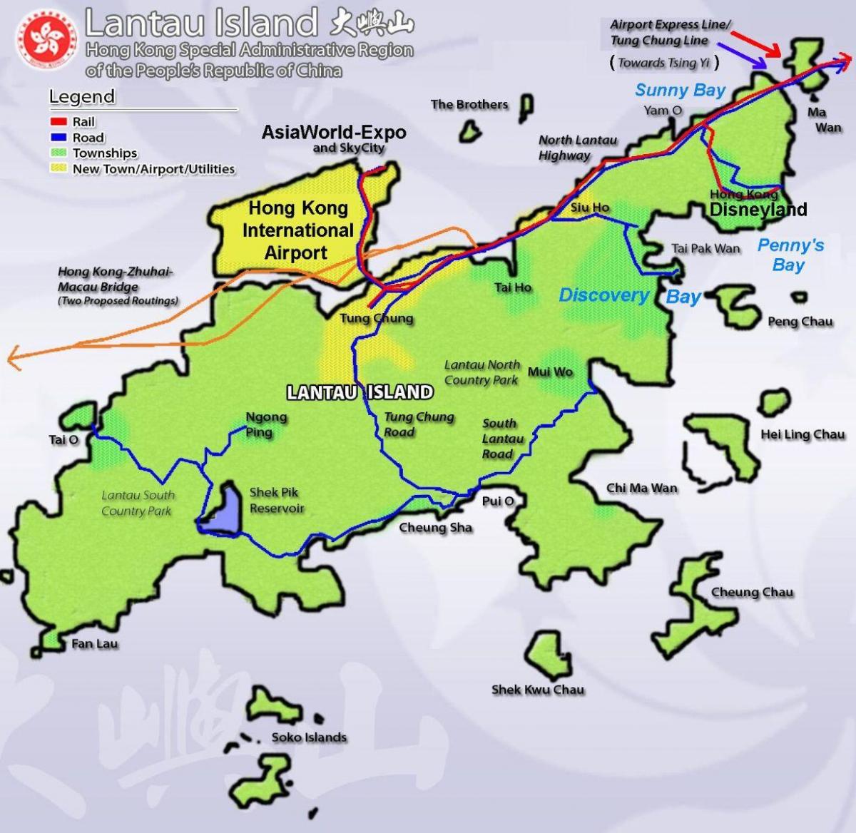홍콩 섬 관광 지도