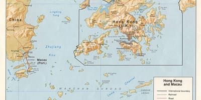 지도의 홍콩 및 마카오